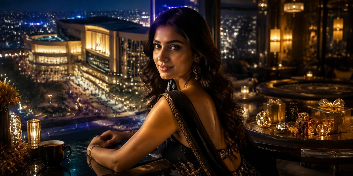 Happy dealer at a live casino table, welcoming players online